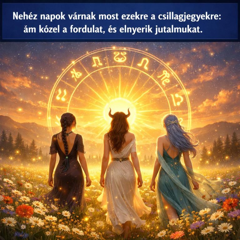 Nehéz napok várnak most ezekre a csillagjegyekre: ám már közel a fordulat, és elnyerik jutalmukat. Ikrek, Bak, Oroszlán, Halak, Mérleg, Bika, Nyilas, Rák, Vízöntő, Szűz, Skorpió, Kos.
